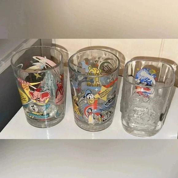 mcdonald’s restaurant glass cups collectibles vintage set of 3 bundle - Picture 1 of 4